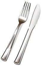 Load image into Gallery viewer, Heavy Duty Fancy Plastic Silverware. Durable, Elegant and perfect for parties, weddings, and catering events.