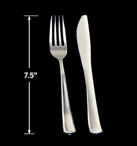 7.5" Durable and Elegant Plastic Silverware. Perfect size for weddings, events, and catering