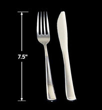 Load image into Gallery viewer, 7.5&quot; Durable and Elegant Plastic Silverware. Perfect size for weddings, events, and catering